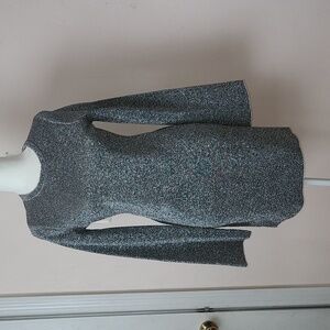 Good American Sparkle Metallic Mini Dress Long Sleeve Sheath Dress